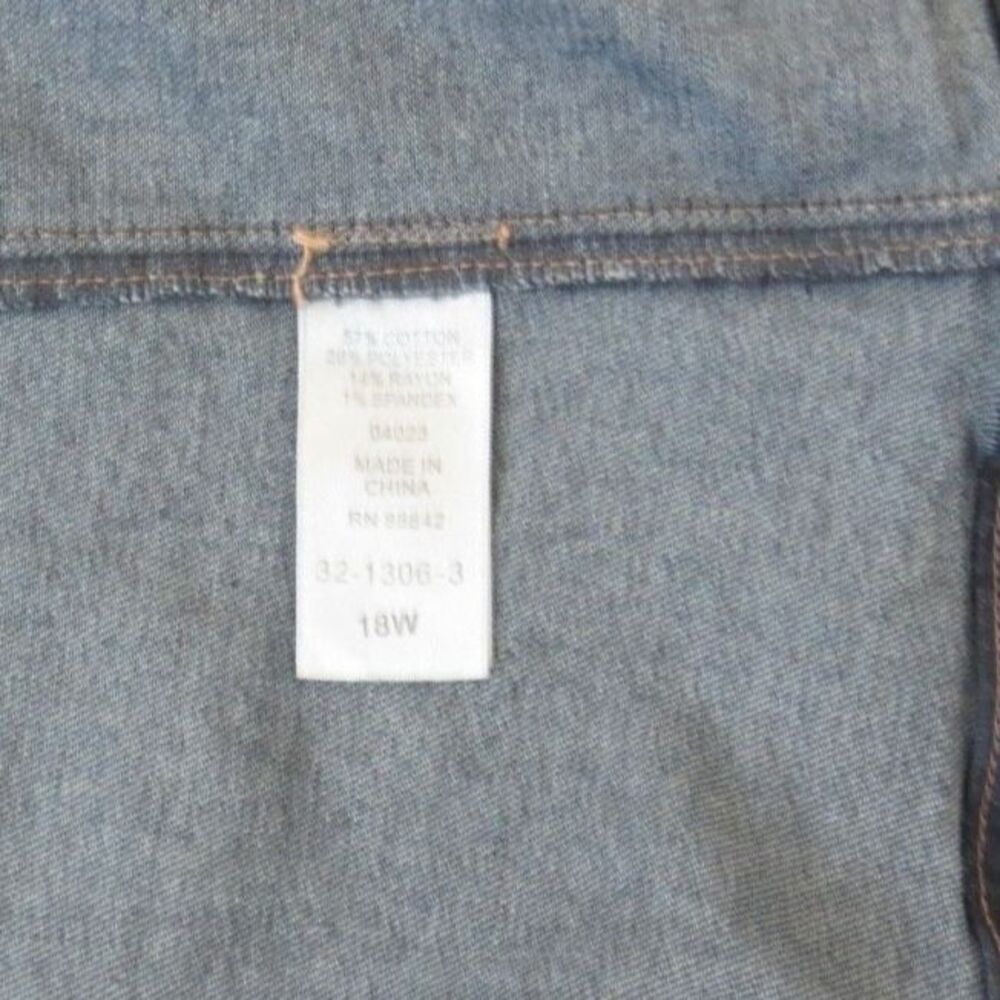 Woman Within Plus Size Long Stretch Denim Jacket Oversized Blue 18W NWOT - Picture 10 of 10